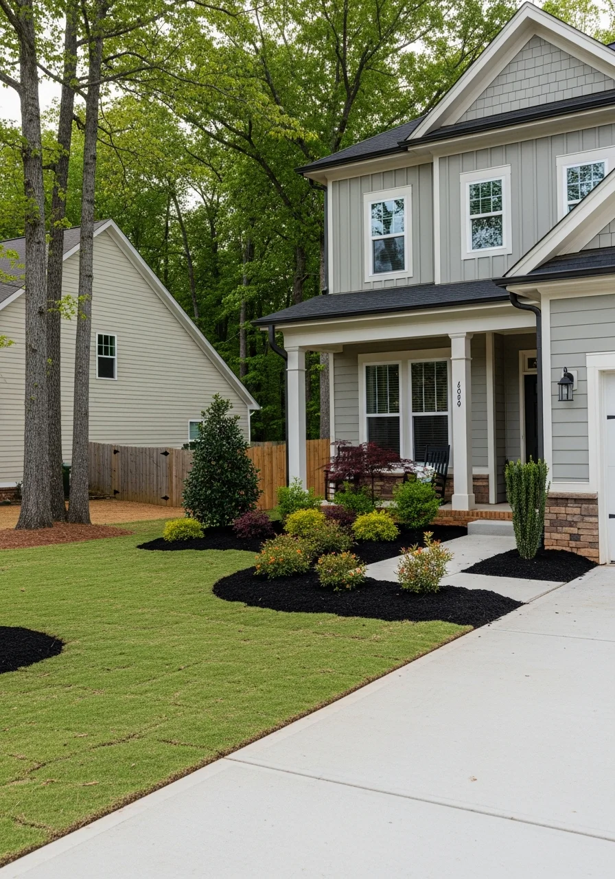 Holly Springs home exterior with contemporary design and updated features.
